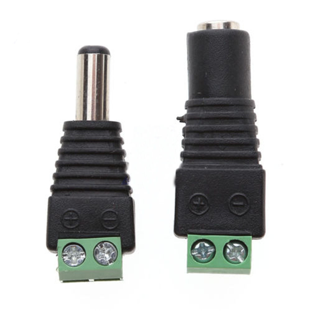 Conectores Plug 2.1mmx5.5mm Macho-hembra 12vdc Cctv X1 Pares